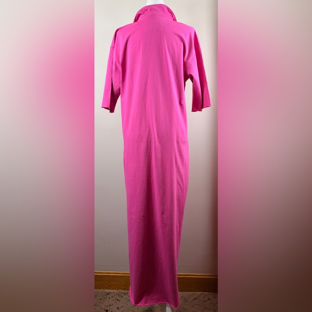 New Frank & Eileen Emma Popover Henley Maxi Dress Pink Size L - Picture 9 of 11